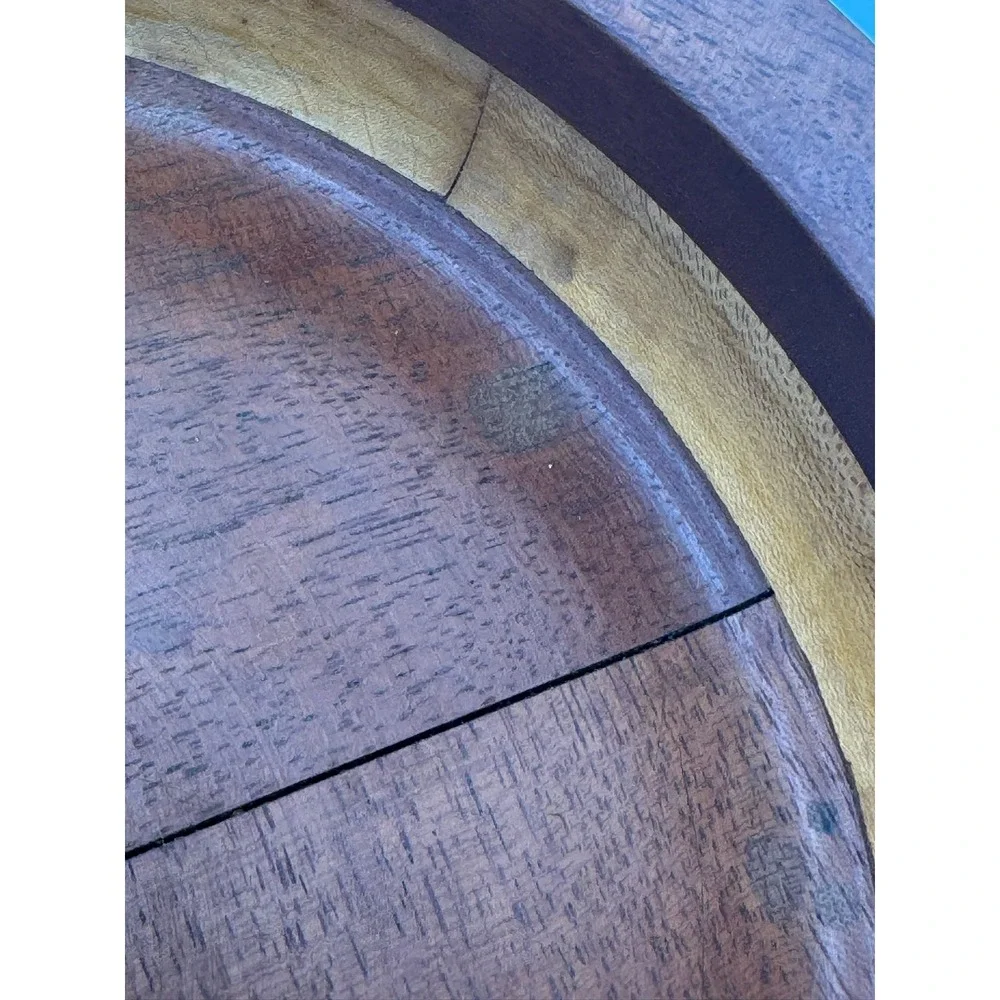 Vintage Two Tone Wood Nut Bowl with Center‎ Nutcracker Holder Mid Century Modern